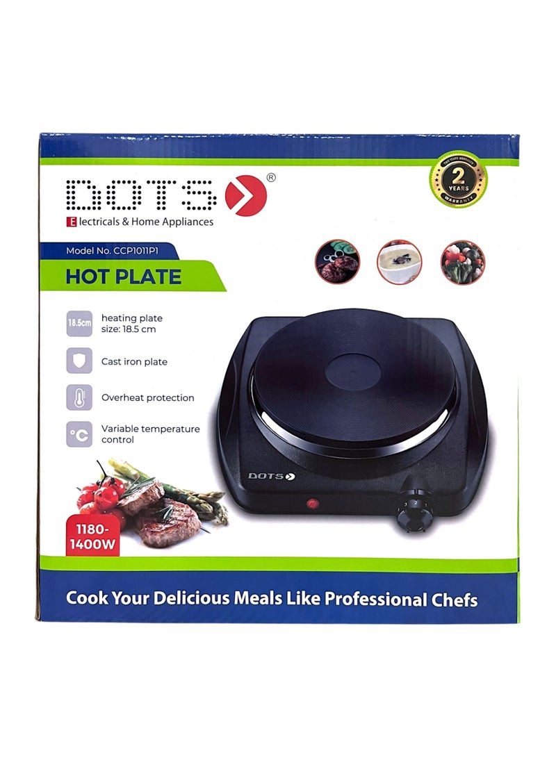 دوتس موقد تسخين كهربائي 1 عين 1400 واط اللون أسود - Image 1