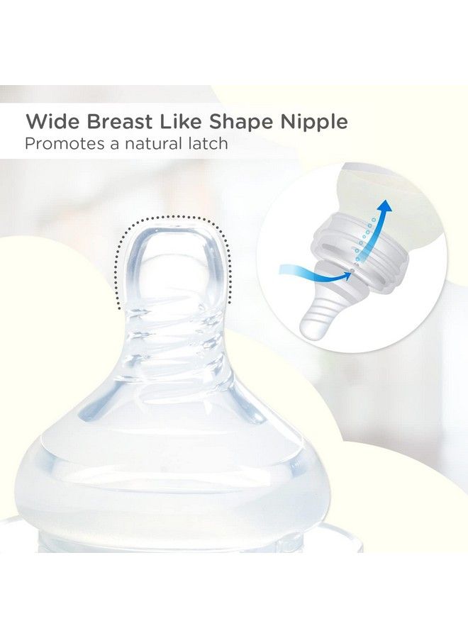 mee mee Premium Glass Feeding Bottle With Eazyflow Technology Anticolic Valveanti Slipbpafree Baby Feeding Bottle For Babies & Toddlers(Green 240Mlpack Of 2) - Image 5