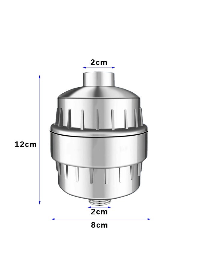 ACYYH 15 Stage Shower Filter, Chrome Finish, Multi Layer Filtration for Hard Water, Compatible with Fixed and Handheld Showerheads,Cartridges for Removing Chlorine Fluoride - Image 2