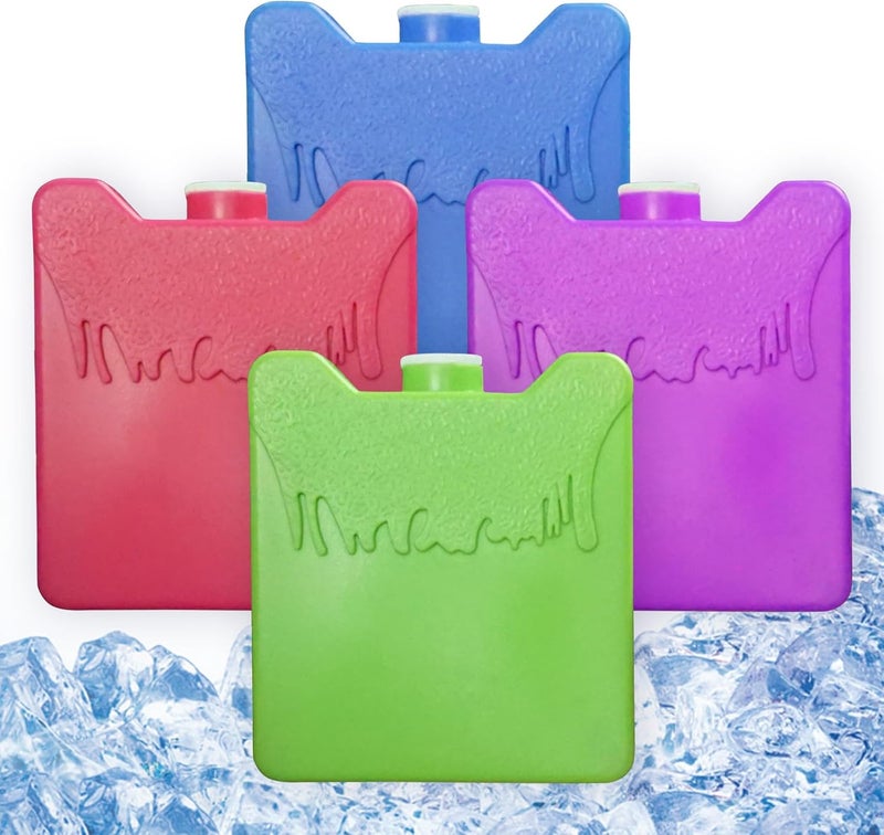 WORLD-BIO Reusable Ice Packs for Lunch Box & Cooler Bags, Long-Lasting Multicolored Cold Blocks for Extreme Heat, Camping, School, BPA-Free Cooling Accessories - Image 1