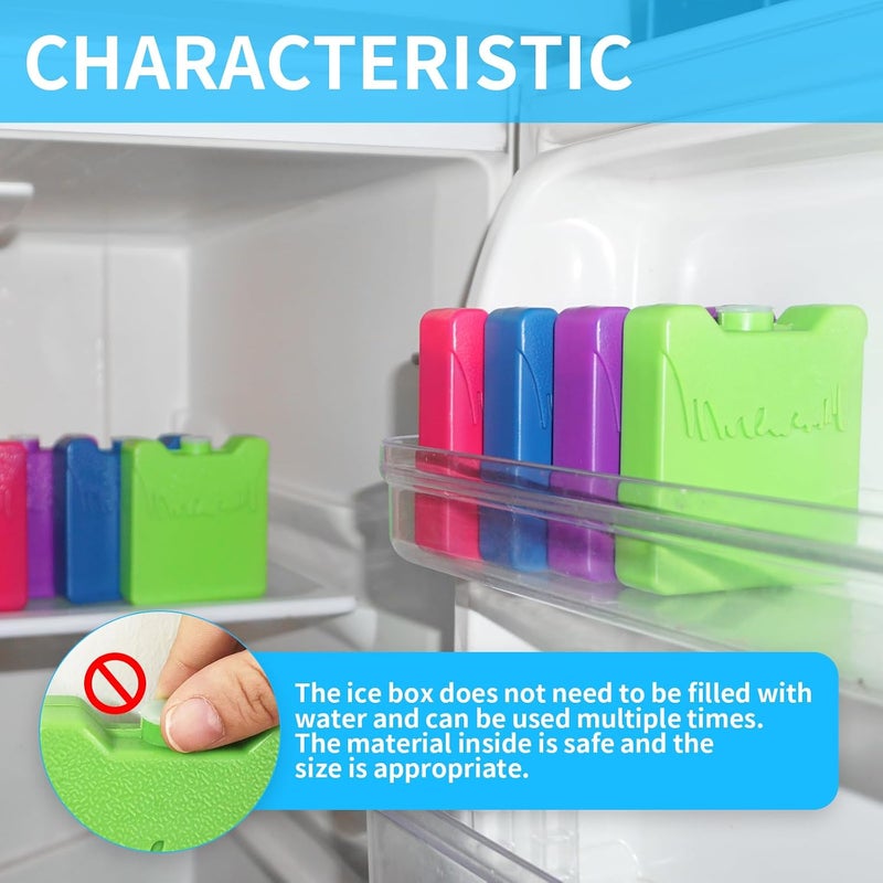 WORLD-BIO Reusable Ice Packs for Lunch Box & Cooler Bags, Long-Lasting Multicolored Cold Blocks for Extreme Heat, Camping, School, BPA-Free Cooling Accessories - Image 5