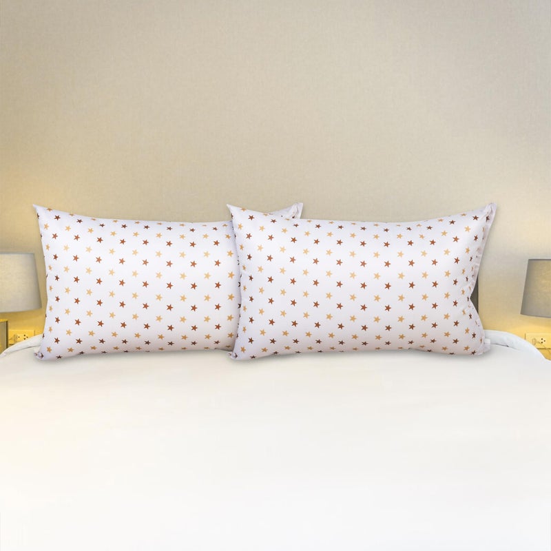 JDX Sleeping Pillow Microfibre Alphanumeric Sleeping Pillow Pack of 2 (White) | Pillow, Pillows, Takiya, Pillow Set - Image 1