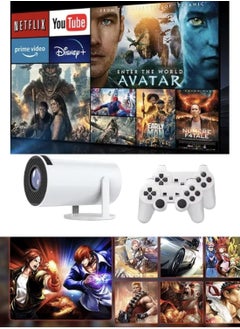 Mini Portable Projector 5G Wifi 6 Android 11, Mini Projector Support 4K/Auto Keystone, Home Theater Compatible with iOS/Android Phone Smart Projector with Google apps (With Games)