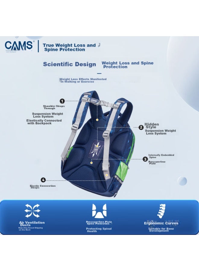 Cams2.0 Yun Gan - Suspended Weight-reducing Backpack For Grades 1-4, 22ls08701s, Planet Blue - Image 5