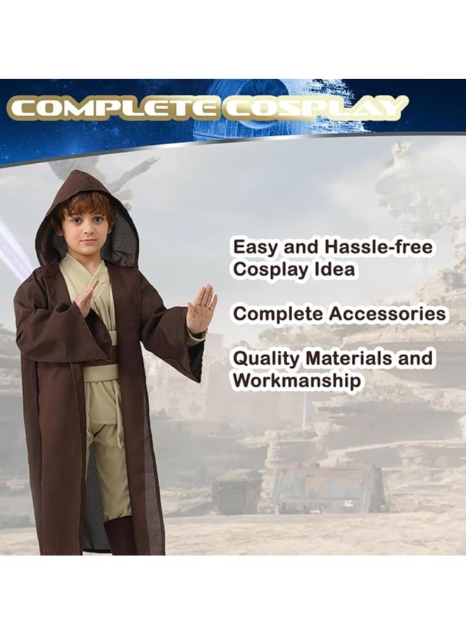 Home Smart Jedi Warrior Cosplay Costume for Kids Hooded Cloak Clothing Suit for Gift Birthdays Halloween Costume Boys Costume Kids Costumes - Image 3