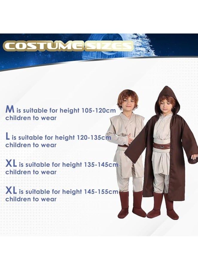 Home Smart Jedi Warrior Cosplay Costume for Kids Hooded Cloak Clothing Suit for Gift Birthdays Halloween Costume Boys Costume Kids Costumes - Image 4