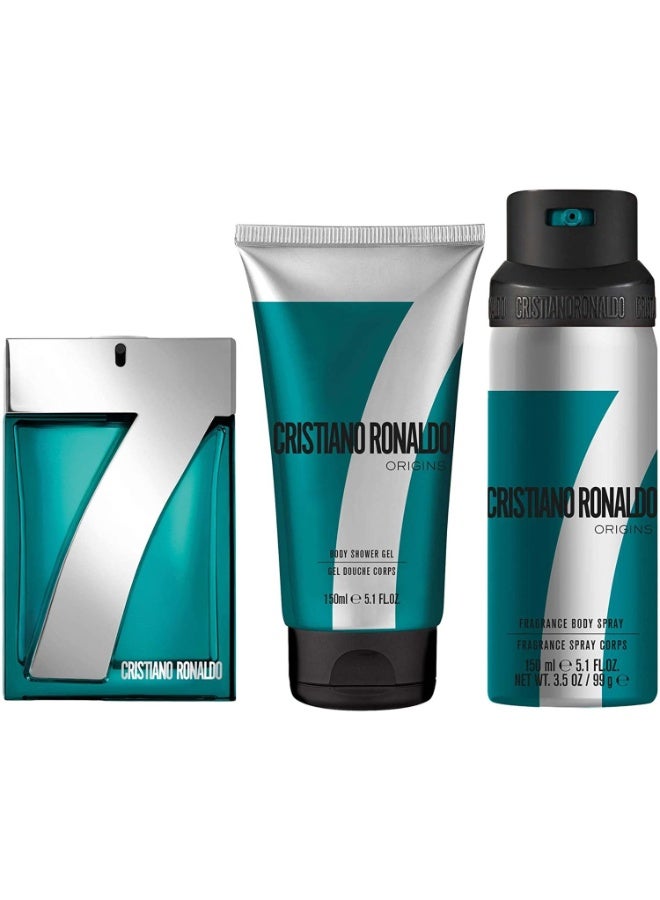 Cristiano Ronaldo CR7 Origins Gift Set Eau de Toilette For Men,100 ml + Body Spray 150 ml + Shower Gel 150 ml - Image 2
