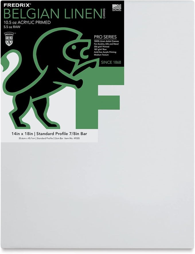 PRO BELGIAN LINEN PRESTRETCHED CANVAS 14 IN X 18 IN EACH