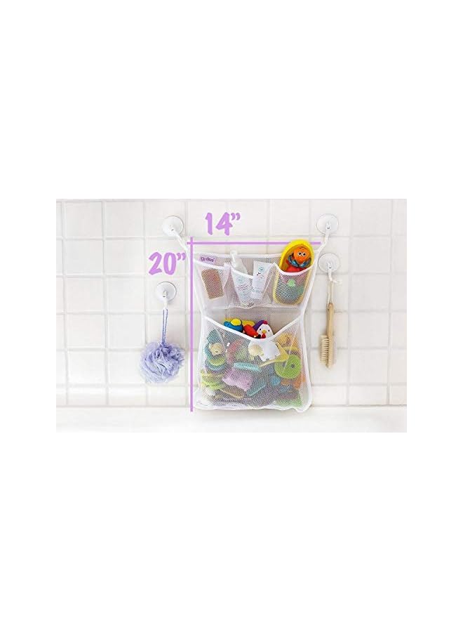 SKEIDO Bath Toy Organizer - Xl Baby Bath Toys Bin With 3 Extra Pockets For Soaps & Shampoos Mold Resistant Quick Dry Mesh - Image 3