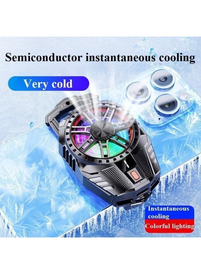 GERLAX GF-04 Magnetic Mobile Phone Cooler with Semiconductor Cooling Technology and Silent Fan System Portable Gaming Phone Cooling Fan with 3 Speed Modes, LED Lighting, and Type-C Power for Smartphones, Streaming, Charging, and Heavy Gaming - Image 2