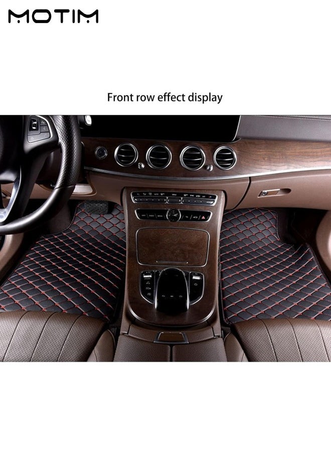 Motim - 5 Pcs Car Floor Mat Set, Universal Anti Skid Fit Car Floor Mats, Protection Contrast Stitching Mat, All Weather Protection, Suitable for Most Vehicles, Black Red - Image 1