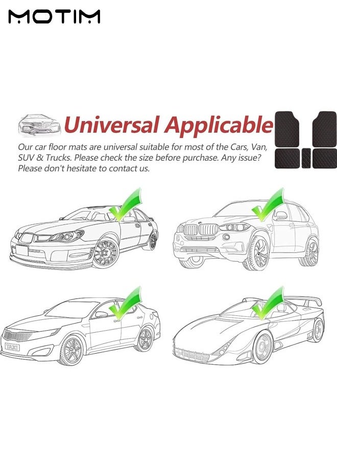 Motim - 5 Pcs Car Floor Mat Set, Universal Anti Skid Fit Car Floor Mats, Protection Contrast Stitching Mat, All Weather Protection, Suitable for Most Vehicles, Black Red - Image 1