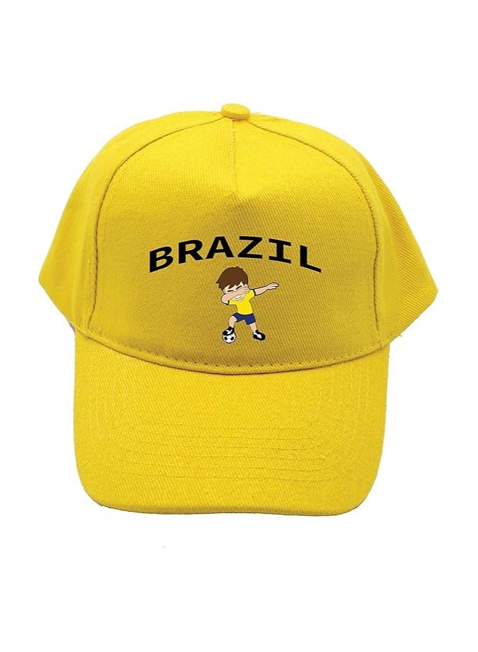 قبعة رياضية برازيلية بشريط فيلكرو قابل للتعديل للأطفال للجنسين - Image 1