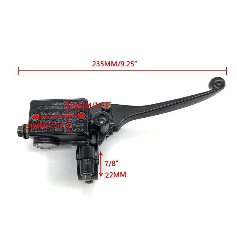 VRWEARE Motorcycle Brake Pump Universal 7/8'' 22mm Handlebar Right Hand Brake Master Cylinder Lever for Dirt Pit Bike ATV Quad Moped Scooter Buggy Go Kart - Image 5