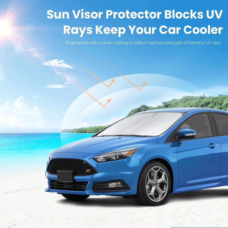 INSAUTO Sun Shade for Ford Taurus 2013 2014 2015 2016 2017 2018 2019-2023 Accessories Window Sunshade Custom Fit Taurus Sedan Windshield Sun Visor Reflective Protector Foldable Shield Blocks UV Rays - Image 2