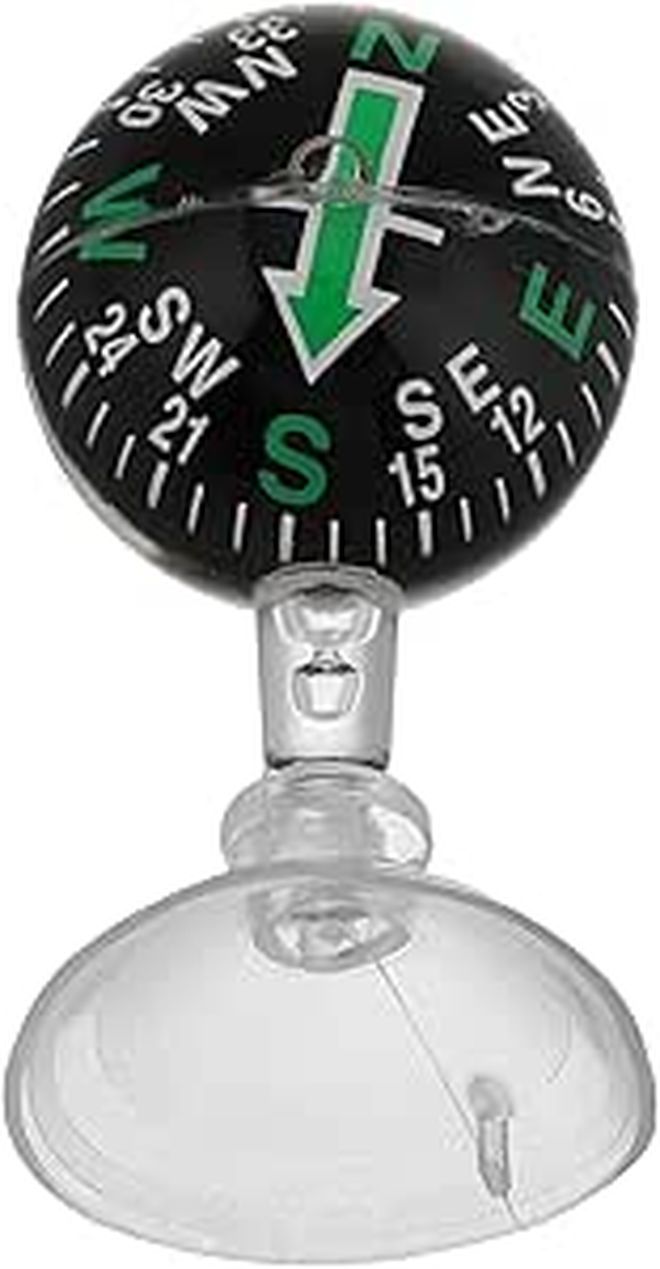 SECOF Portable 38mm Plastic Suction Cup Compass for Car Marine Navigation - Image 1