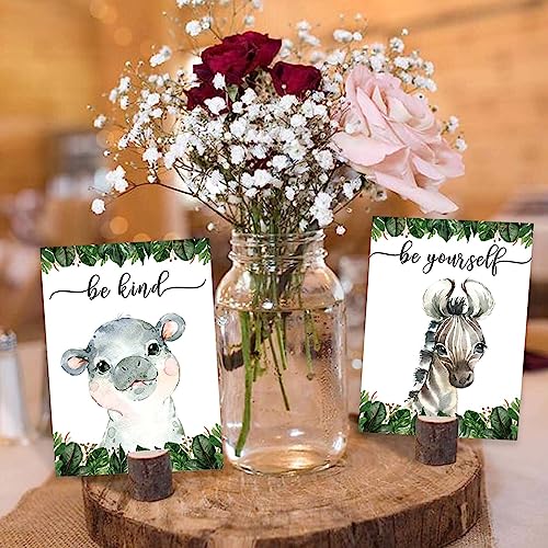 Buerhanerry 8Pcs Jungle Safari Centerpieces and Wooden Stands, Safari Baby Shower for Table Decorations, Jungle Animal Birthday Party Centerpiece for Boys Kids, Wild One Themed Birthday Party Supplies - Image 5
