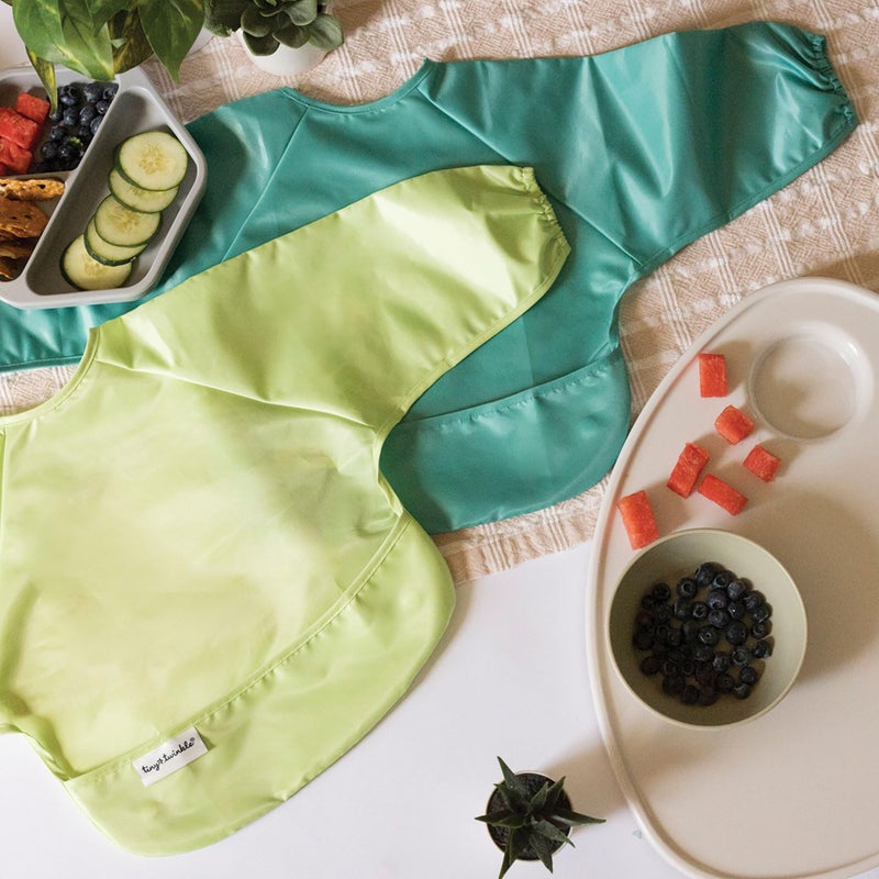 Tiny Twinkle Long Sleeve Bib for Babies & Toddlers | 2-Pack Waterproof Smock Bib for Eating | Machine Washable & Mess-Proof Feeding Essentials | Newborn Shower Gift (Rainforest,6â€“24M) - Image 2