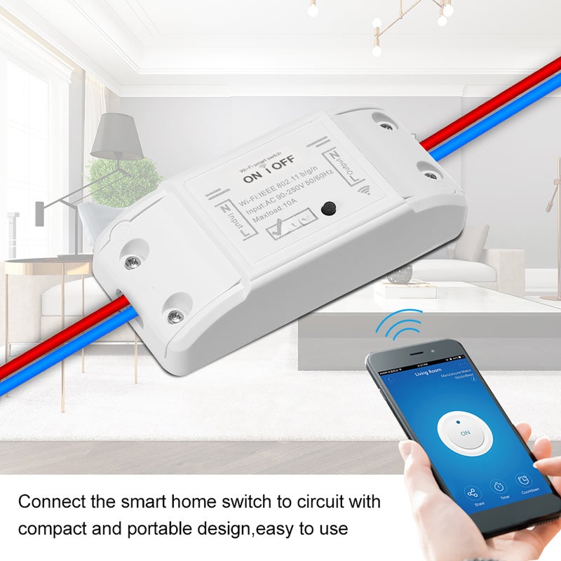 Wifi Smart Switch Compatible with& for Google Home Timer 10A/2200W Wireless Remote Switch for Android/IOS APP Control for Electric Appliances Universal Smart Home Automation Module - Image 5