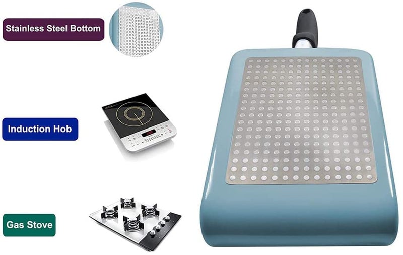 NILKANTH® Japanese Omelet Pan,5"×7" Nonstick Egg Pan, Rectangle Small Frying Pan (Yellow) - Image 3