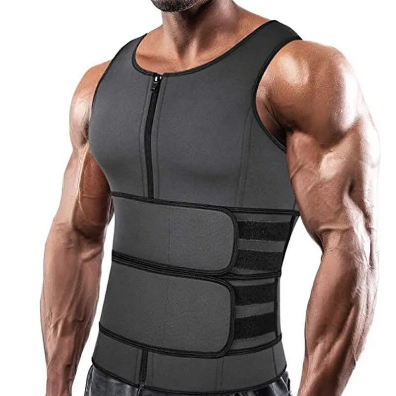 Bluejw Sauna Suit Waist Trainer for Men - Sweat Vest Workout with Adjustable Double Waist Trimmer Belt - Image 2