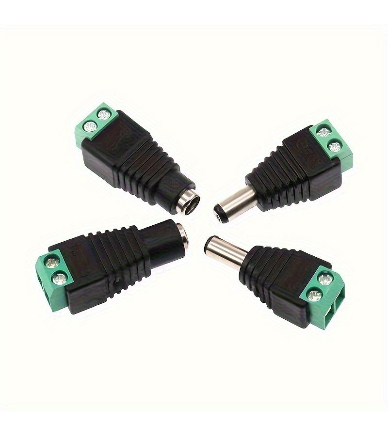 5 Pairs DC Power Connectors 5 5mm X 2 1mm Jack Male to Female For LED Strip CCTV Camera - Image 1