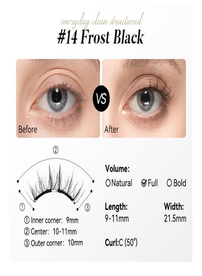 WOSADO Magnetic Eyelashes with Applicator Kit, No.14 FROST BLACK 21.5mm, Reusable Magnetic Lashes without Eyeliner, Glue-free False Lashes, Waterproof, Lightweight, Suit for Natural Makeup - Image 5