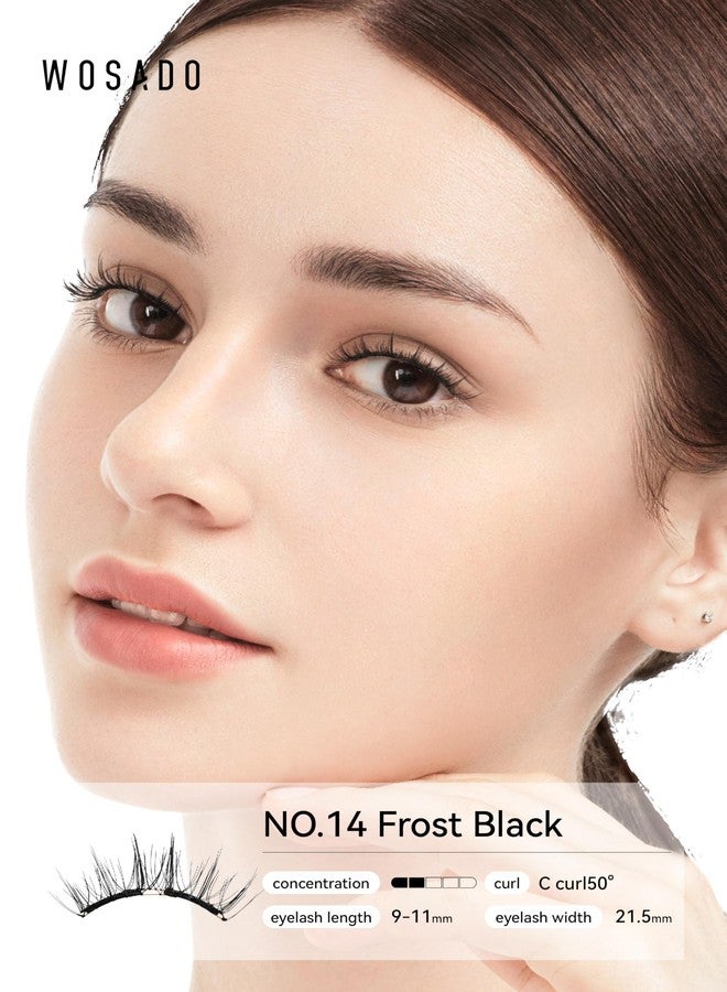 WOSADO Magnetic Eyelashes with Applicator Kit, No.14 FROST BLACK 21.5mm, Reusable Magnetic Lashes without Eyeliner, Glue-free False Lashes, Waterproof, Lightweight, Suit for Natural Makeup - Image 4
