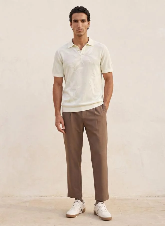 Iconic WHITE TONE JACQUARD POLO for Men | Best Price UAE
