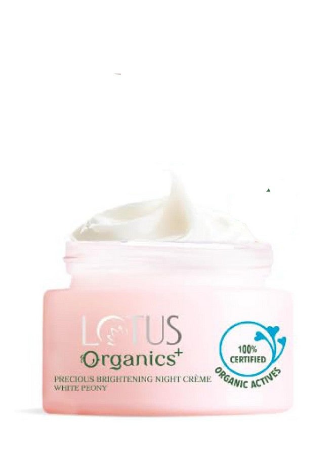 Lotus Organics+ Precious Brightening Night Cream | For Dark Spots, Blemishes & Pigmentation | Night Moisturiser | 30G 