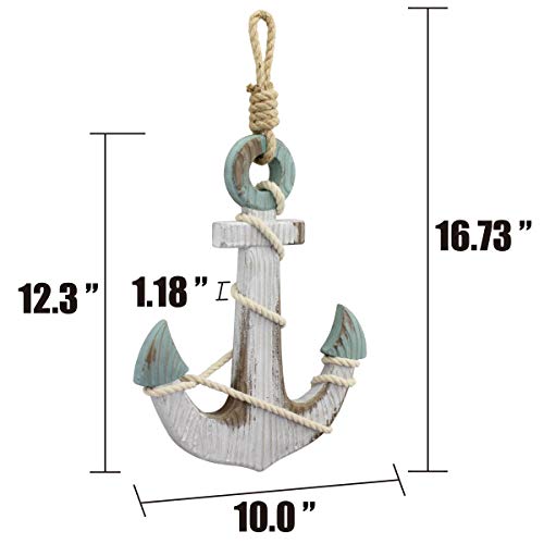 Stonebriar Anchor Wall Decor, Worn White, 1.00" x 9.50" - Image 3
