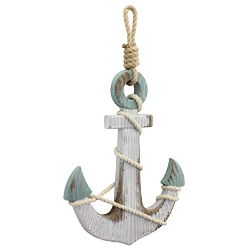 Stonebriar Anchor Wall Decor, Worn White, 1.00" x 9.50" - Image 1