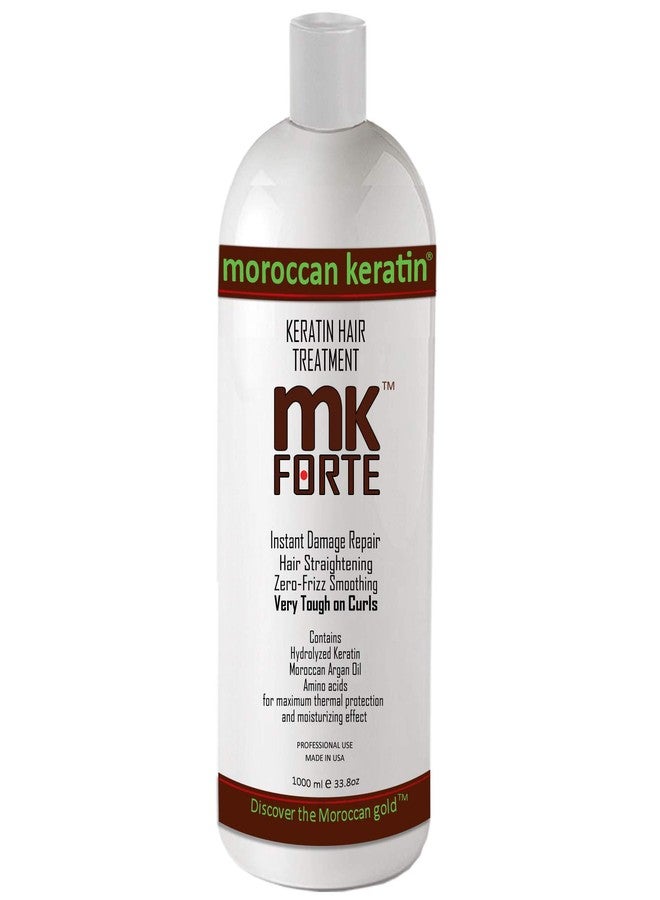 MOROCCAN KERATIN FORTE Brazilian Keratin Hair Treatment Straightening 1000ml Complex Global for All Hair Types Coarse Thick Curly African Black Hispanic Dominican Keratina Para Alisar Pelo Chocolate - Image 1