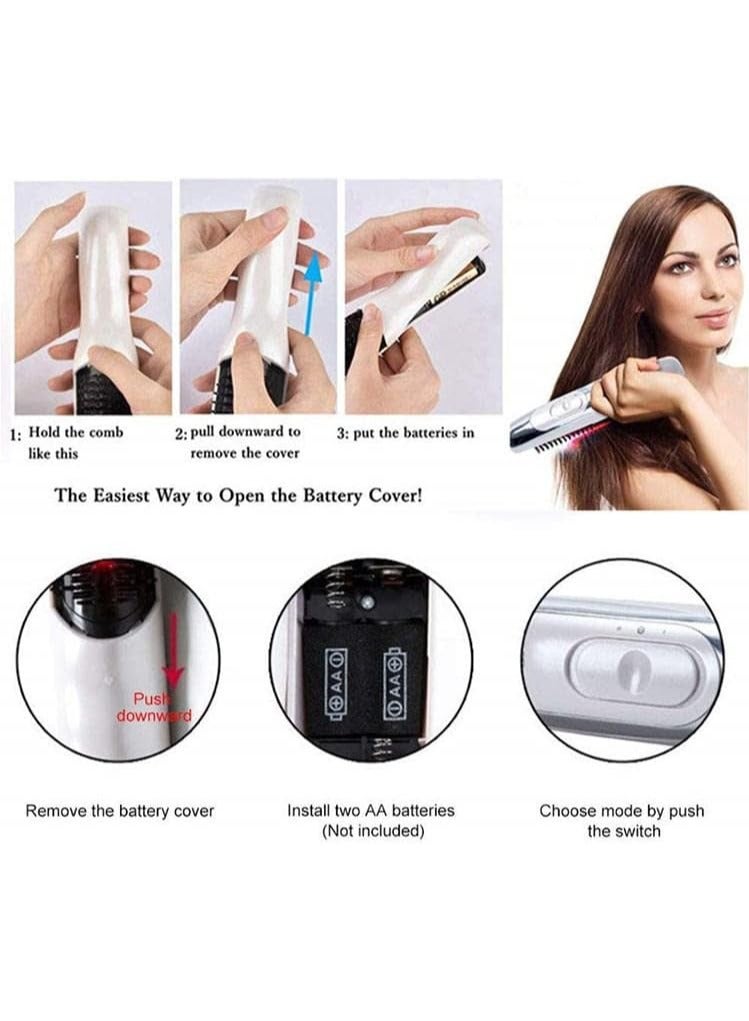 general Electric Massage Comb, Anti Hair Loss Tool Infrared Massager Brush Hair Growth Stimulator Scalp Massaging Comb Vibrating Hairbrush for Hair Growth Stress Relief Deep Cleaning and Full Body Massage - Image 2