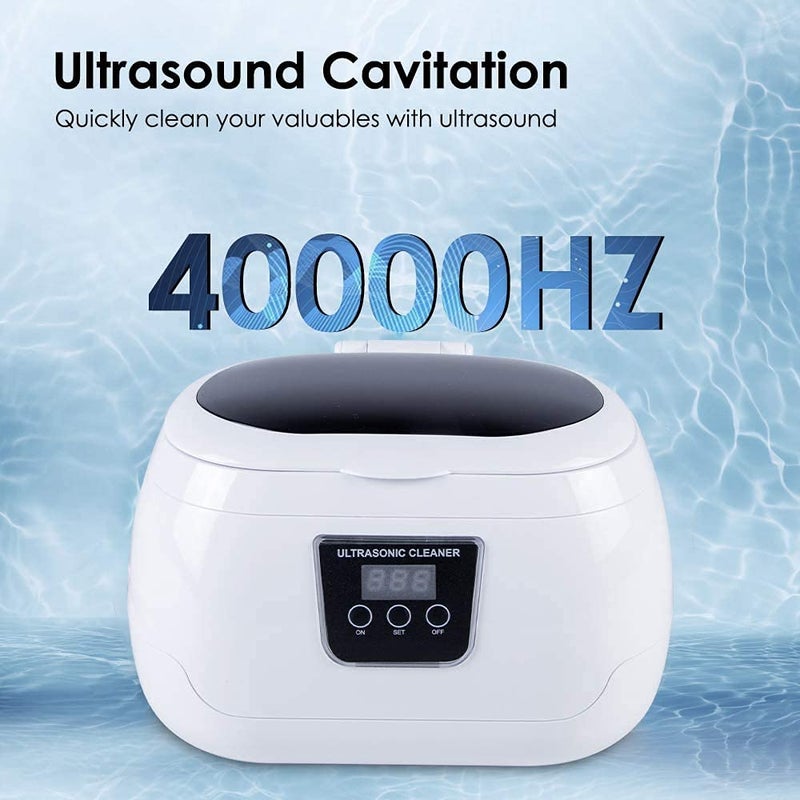 HIMALY Ultrasonic Jewellery Cleaner, 600ml Sonic Jewellery Bath Machine with Cleaning Basket and Watch Stand- Stainless Steel Tank & Digital Timer -for Jewelry Glasses Watch Metal Coins Dentures - Image 2