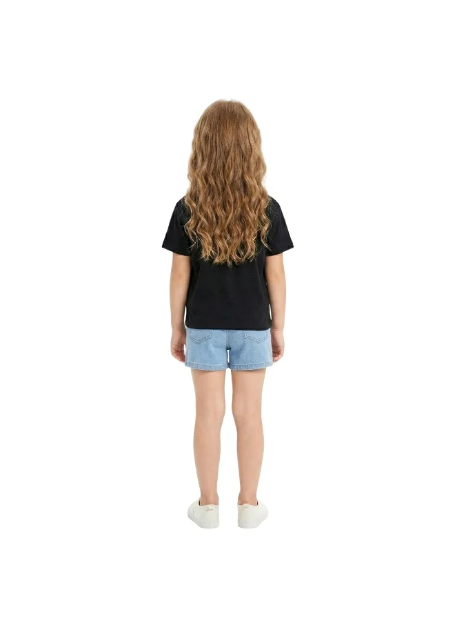 Bidani  Girls Stitch Alien Cartoon  T-Shirt-Black for Women | Best Price UAE