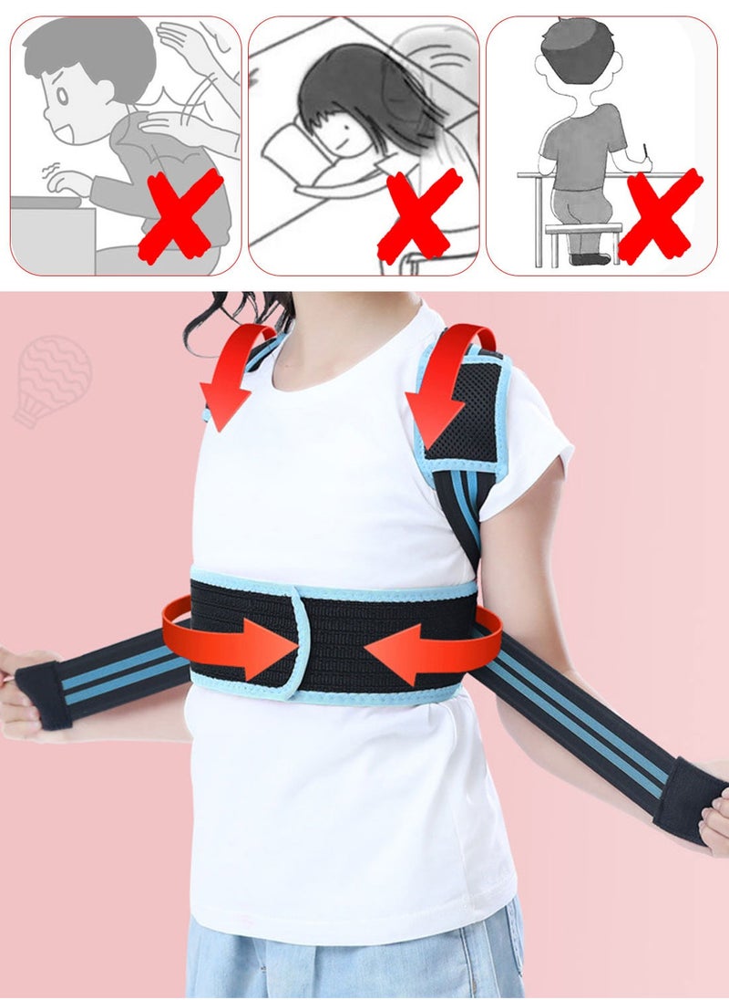 Syarme - Kid's Back Support Belt, Adjustable Children Posture Corrector, Upper Back Straightener Support, Improve Thoracic, Lumbar, and Shoulders, Spine Posture Correction Prevent Hunchback L - Image 1