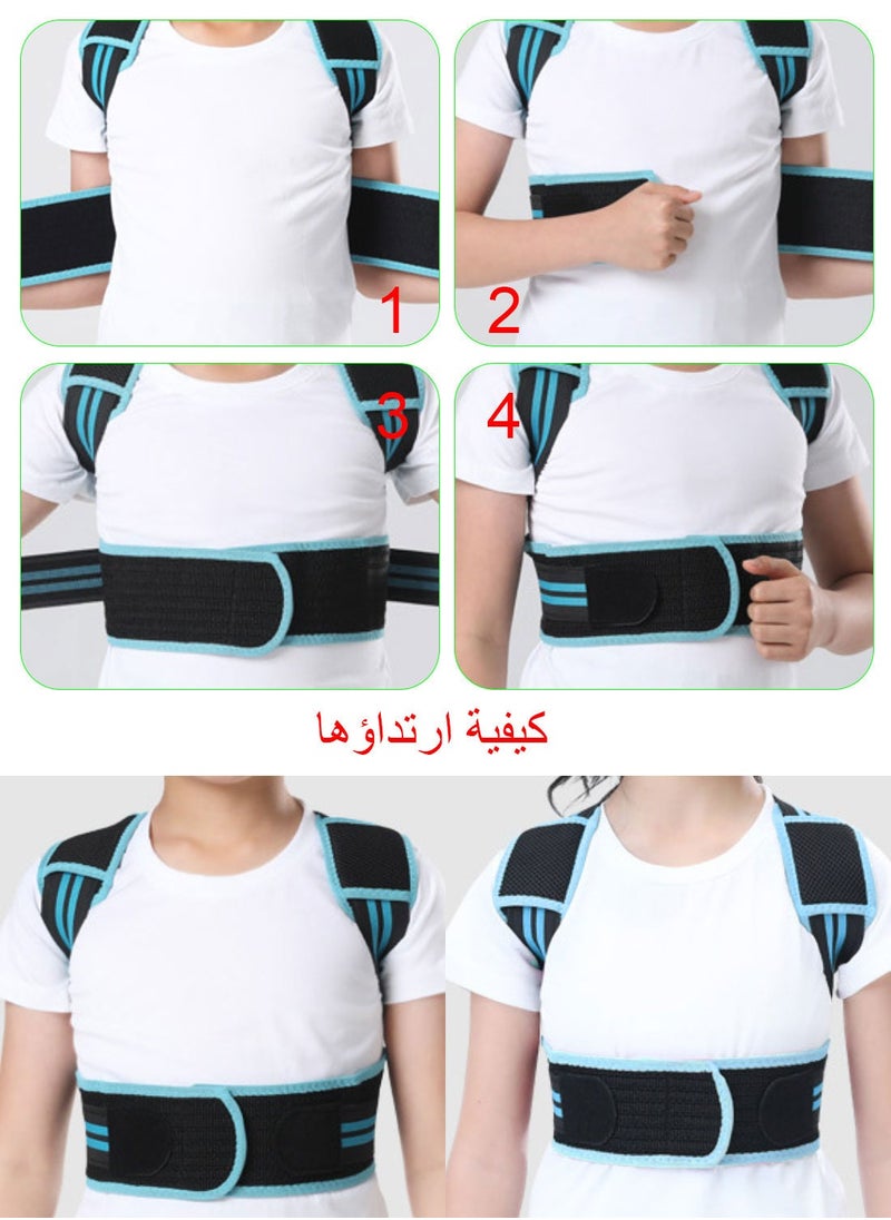 Syarme - Kid's Back Support Belt, Adjustable Children Posture Corrector, Upper Back Straightener Support, Improve Thoracic, Lumbar, and Shoulders, Spine Posture Correction Prevent Hunchback L - Image 1