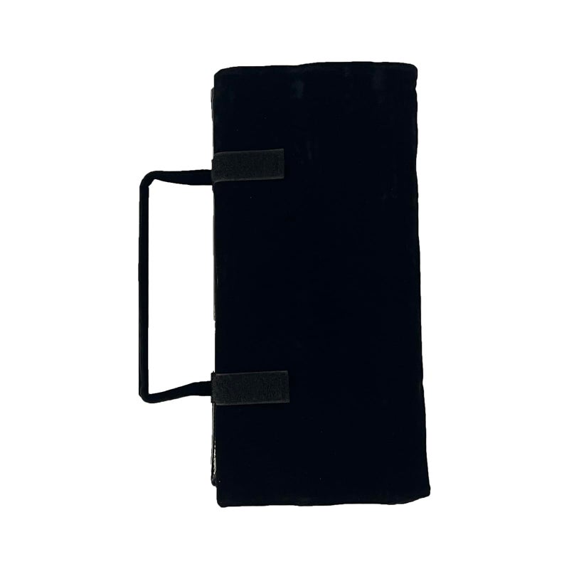 UnionPlus Velvet Jewelry Roll Organizer, 9/11 Grids â€“ Travel Jewelry Case with Zippered Compartments for Necklaces â€“ Compact Portable Jewelry Storage, Black - Image 5