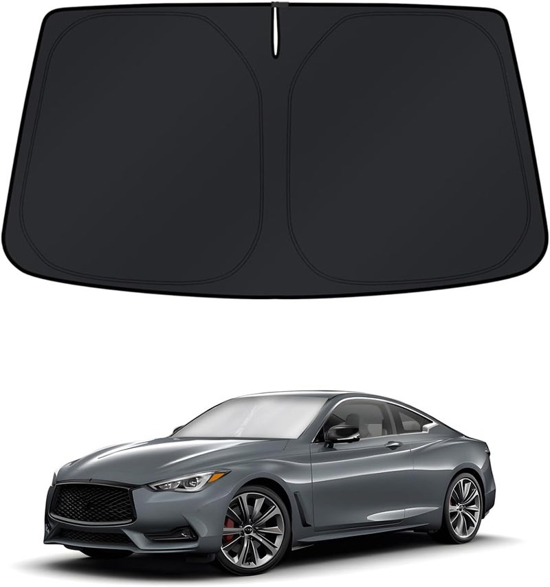 KUST Windshield Sun Shade for Infiniti Q60 Coupe 2017-2022 Window Accessories Sunshade Sun Protector Foldable Block UV Rays Keep Car Cooler - Image 1