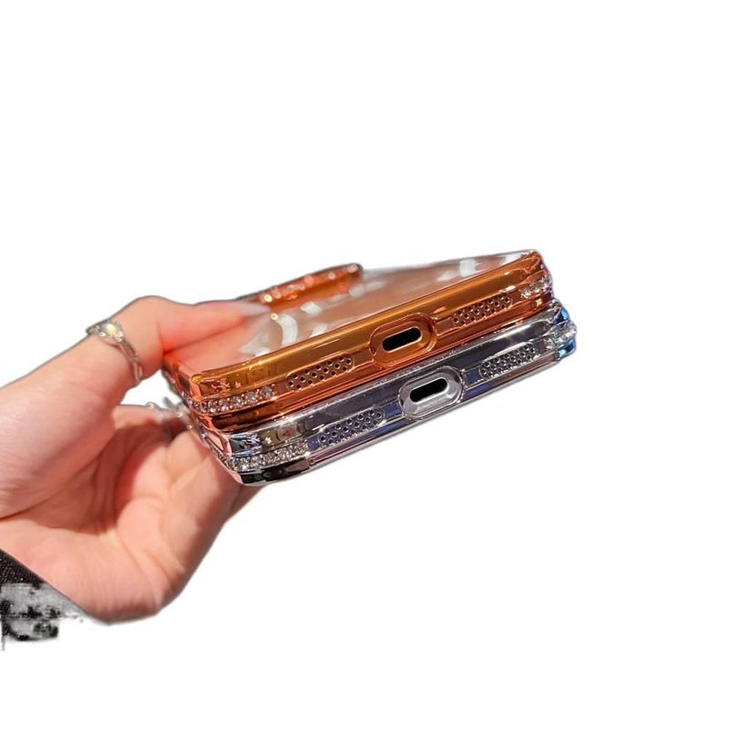 غطاء واقي بسيليكون لـ iPhone 14 / 14 Plus / 14 Pro / 14 Pro Max مع حماية من السقوط وتغطية كاملة مع مقاوم للصدمات مع حماية عدسة باللون Gold من السيليكون - Layan Lure - Image 5