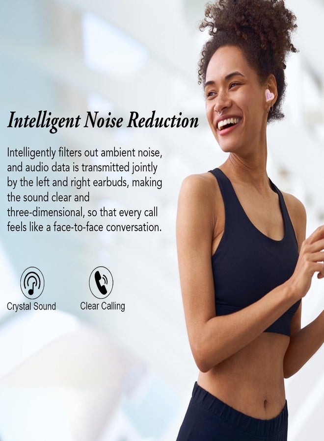 Yoidesu Heart Shaped Earbuds, Cute Stylish HiFi Stereo Sound 5.3 Headphones with Charging Case, Great for Workouts and Travel, Pink, Adjustable - Image 5