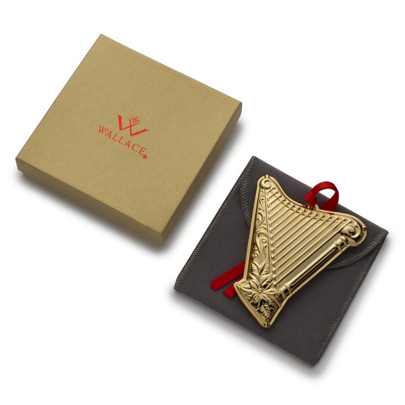 Wallace 2024 Gold Plated Musical Instrument Ornament - Harp 3rd Edition - Image 5