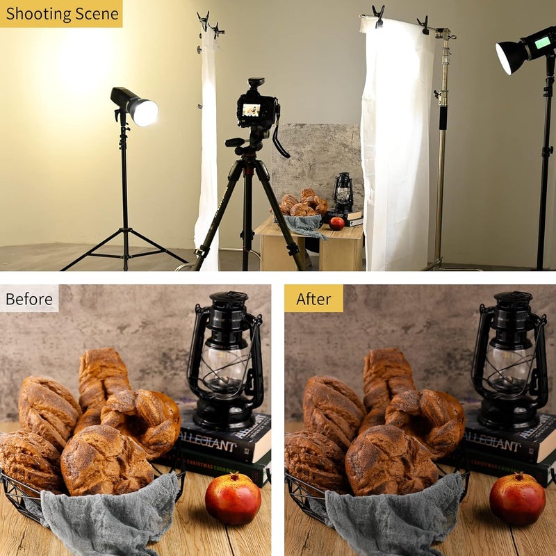 Meking Diffusion Fabric Light Silk White Seamless Nylon 4.3 x 1.8 Yard /4 x 1.7M Foldable Diffusion Sheet for Light Tent, Strobe Light, Lighting Light Modifier and Other Photographic Equipment - Image 3