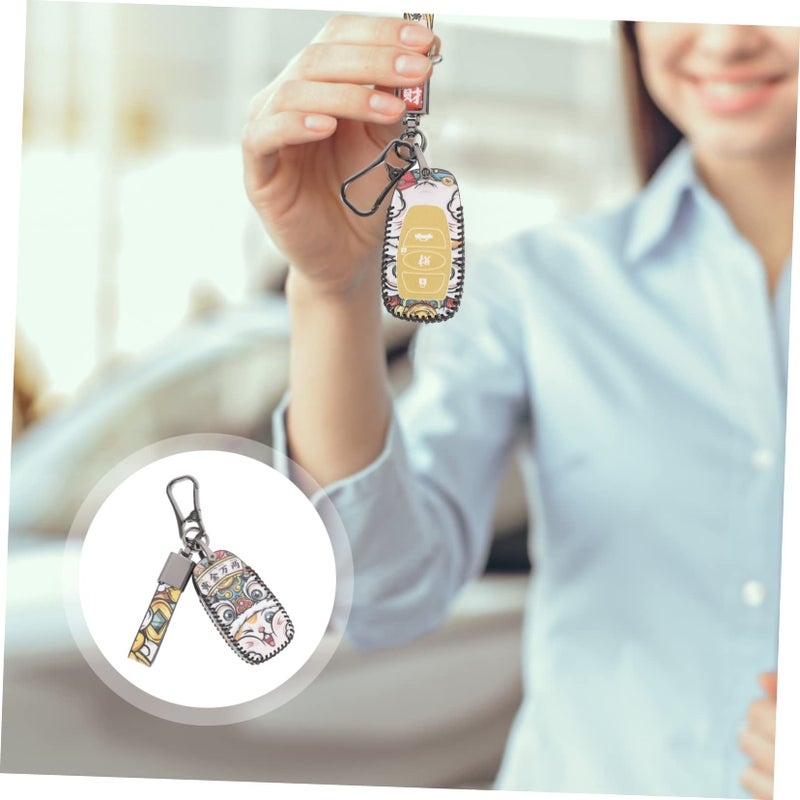 Magnetic Car Key Holder Case With Comfortable Grip And Stitching Design - Image 5