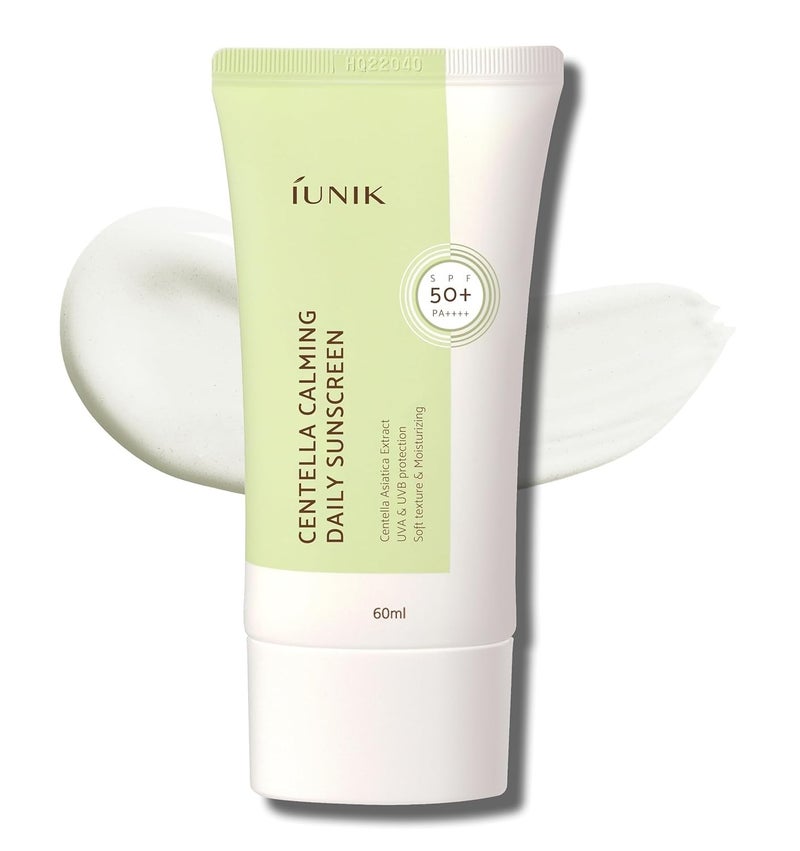 iUNIK واقي شمس يومي مهدئ من إيونك سنتيلا SPF 50+ PA++++ غير لامع وبدون أثر أبيض سنتيلا أسياتيكا للبشرة الجافة والدهنية والحساسة نباتي للعناية بالبشرة الكورية - Image 1