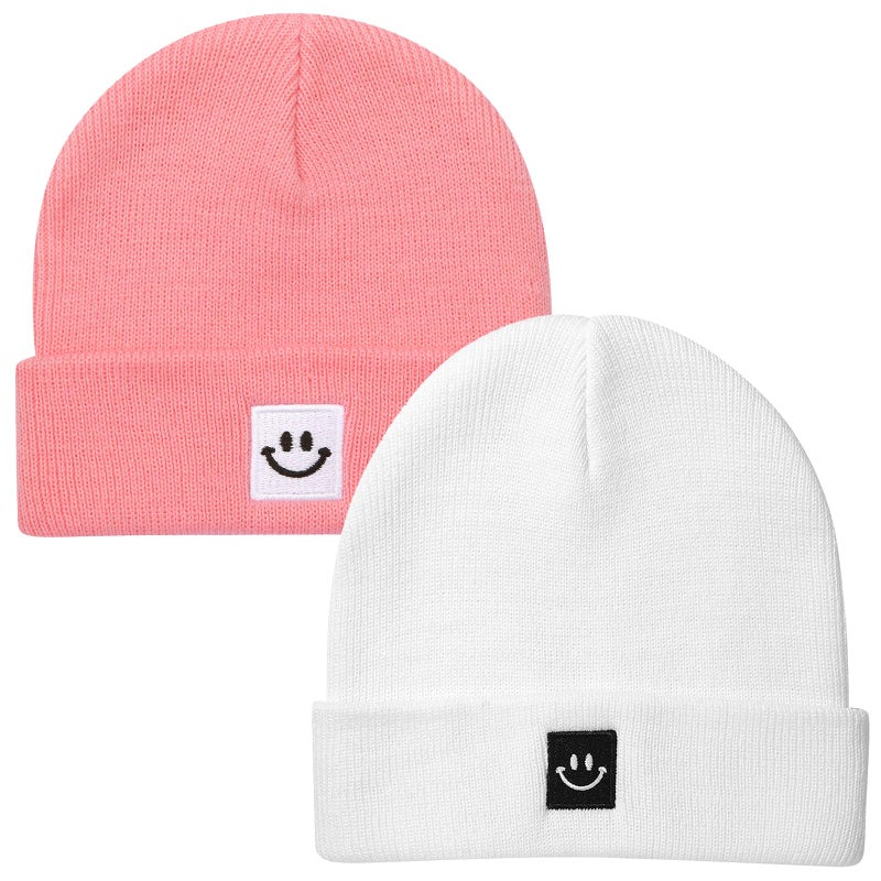 Paladoo Baby Beanie Hat 06 Months PinkWhite 2Pack
