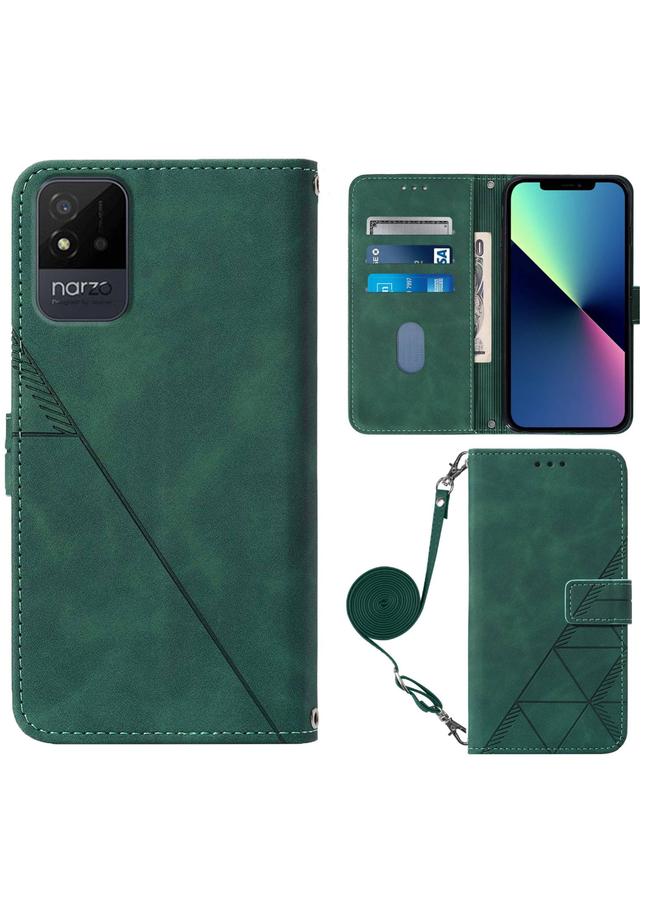 S-TOP Case For OPPO Realme Narzo 50i Crossbody 3D Embossed Flip Leather Phone Case - Image 2