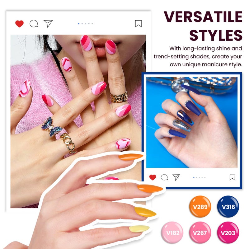VANREESA Gel Nail Polish Kit with U V Light 36 Pcs Gel Polish Nail Set 20 Must-have Colors Nail Polish Set + Base Coat and 4 Effects Top Coat Manicure Tools Beginners Nail Kit Gifts for Women Girls - Image 3