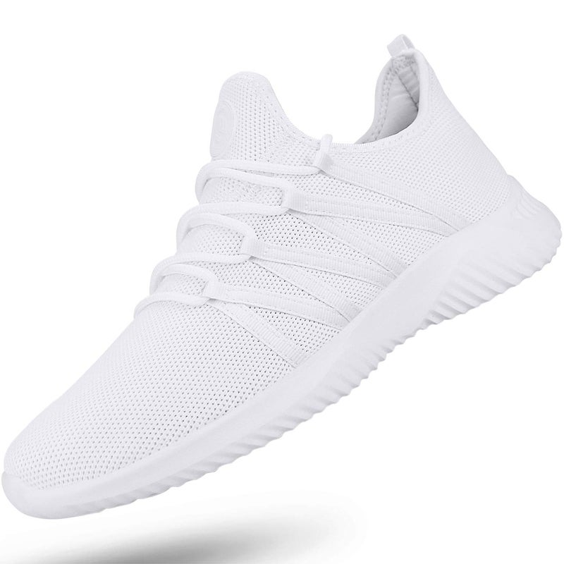 Feethit Mens Slip On Running Shoes Breathable Lightweight Comfortable Fashion Non Slip Sneakers for Men Cs05 White Size 10 - Image 1